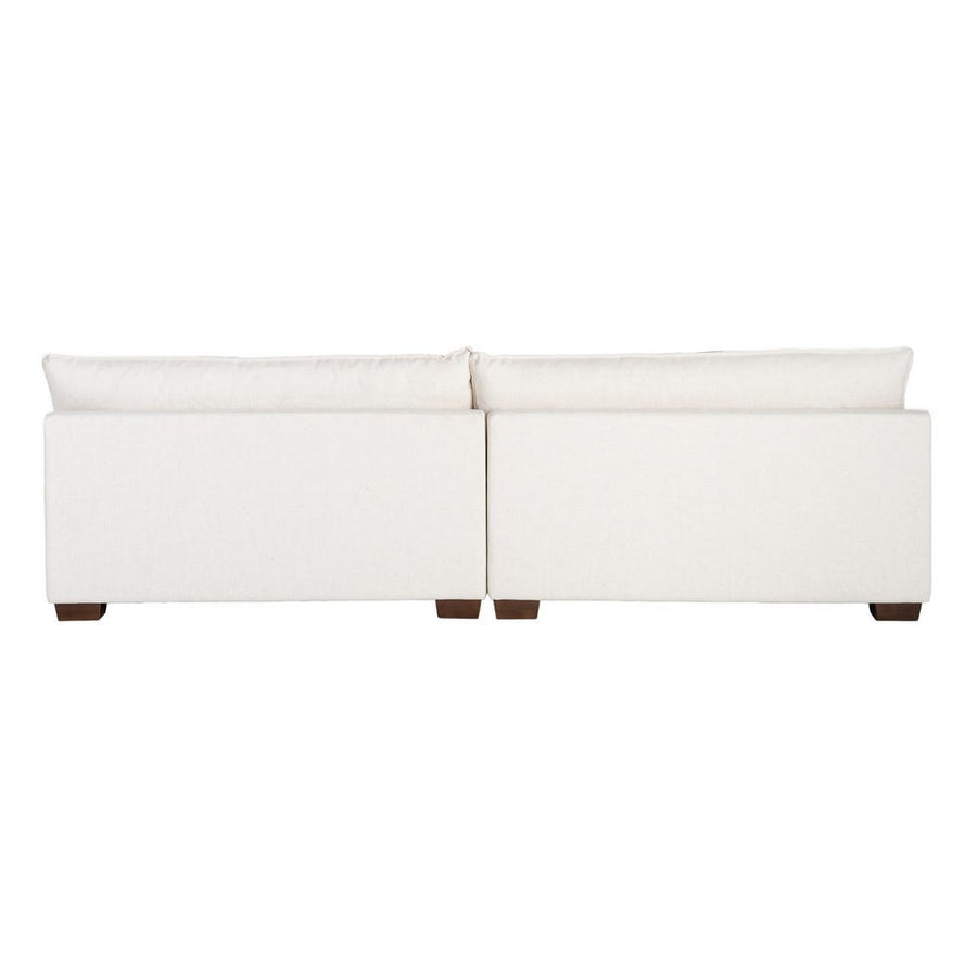Canapé quatre places en tissu crème mêlé de lin, couleur uni, vue 5