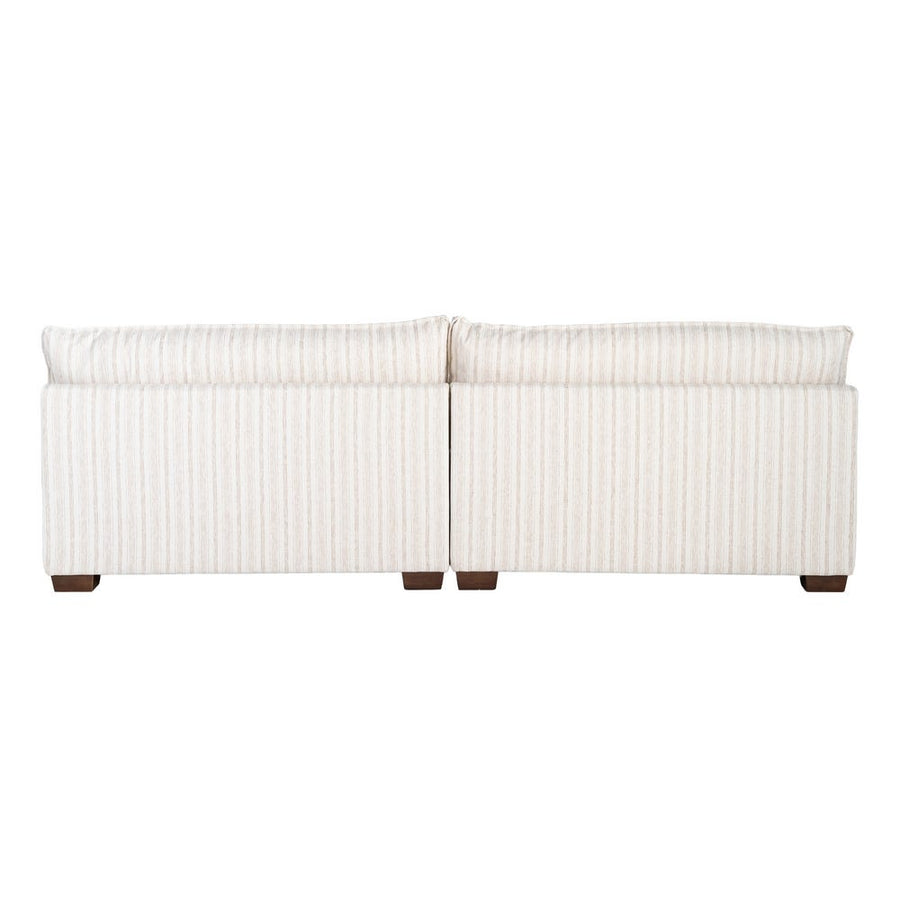Canapé quatre places en tissu crème mêlé de lin, couleur rayures crème, vue 10