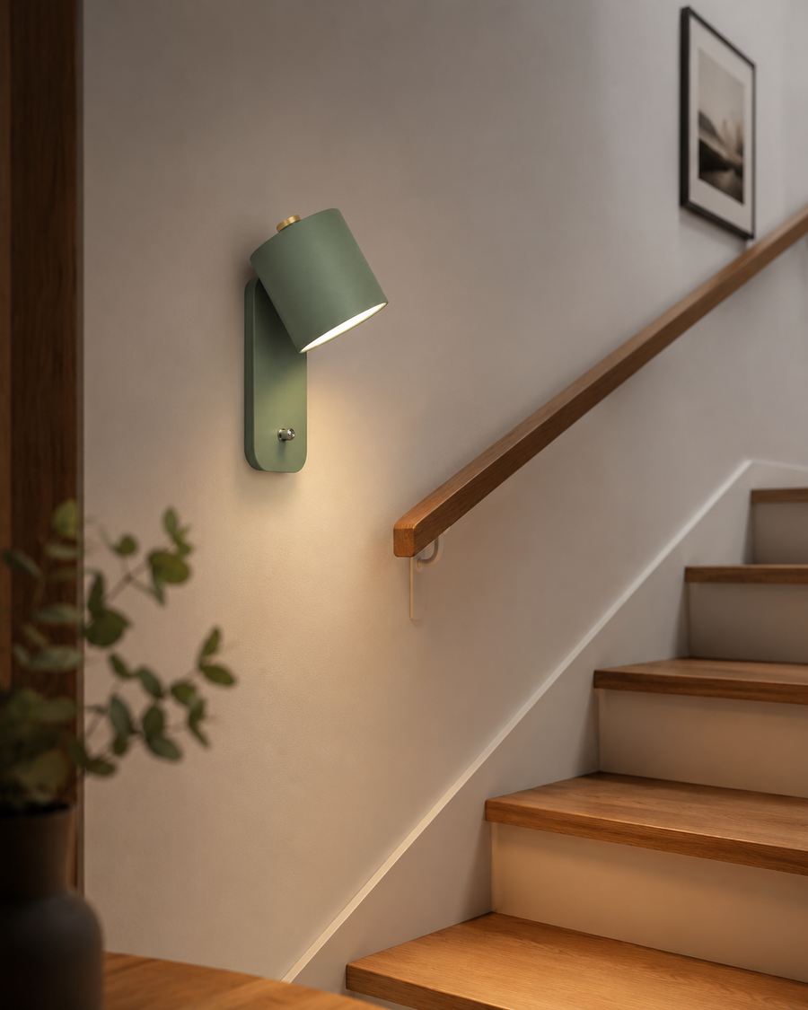 Applique murale d'escalier éclairant vers le haut et vers le bas, couleur vert, vue 2