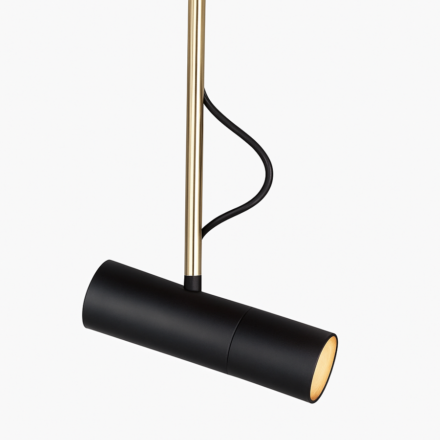 Suspension à spot orientable fixé au bout d'une tige en métal, couleur blanc, vue 6