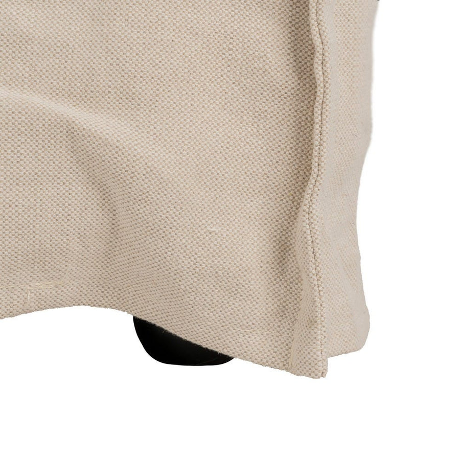 Canapé trois places en lin et coton beige déhoussable, vue 2