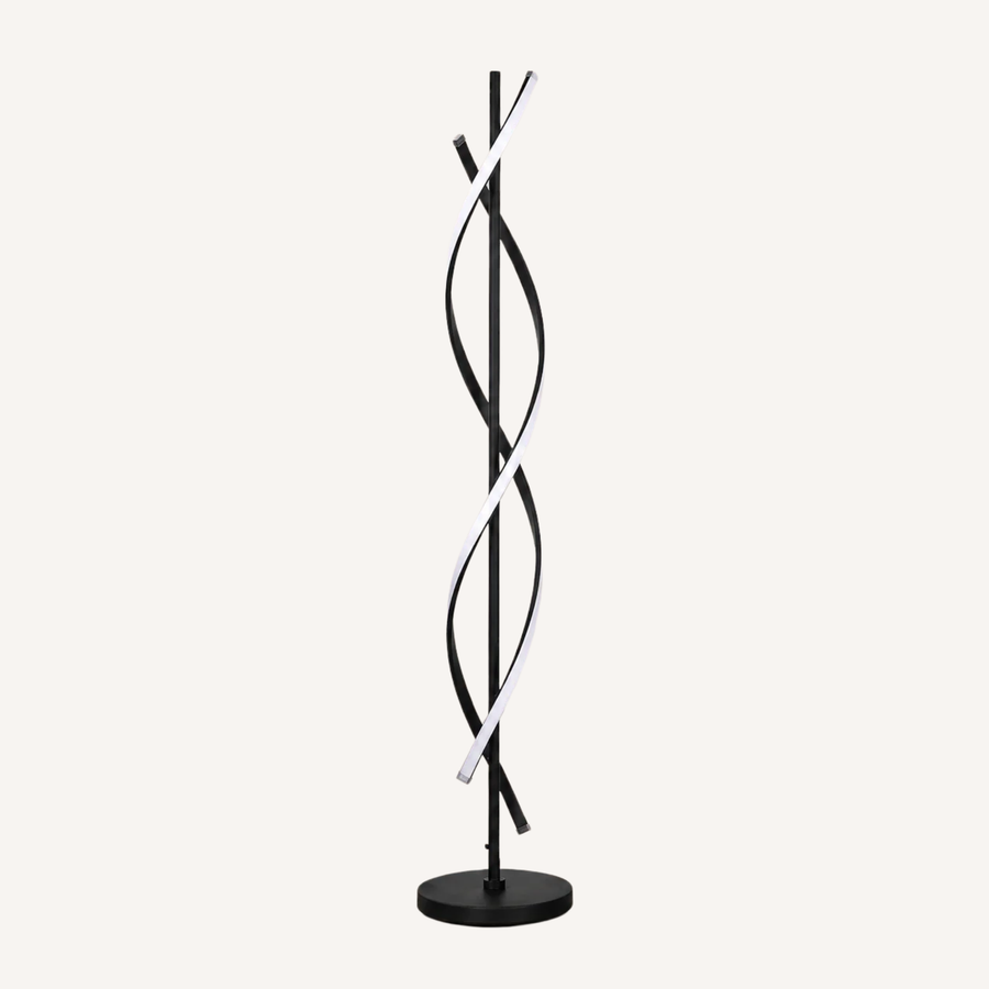 Lampadaire LED en métal à bandes lumineuses entrelacées, avec télécommande