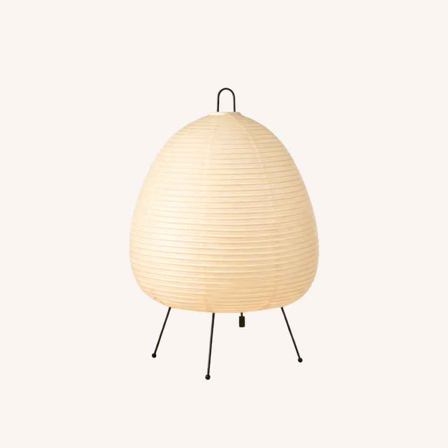 Lampe à poser en papier plissé inspirée des lanternes japonaises, H 47 cm, LED fournie