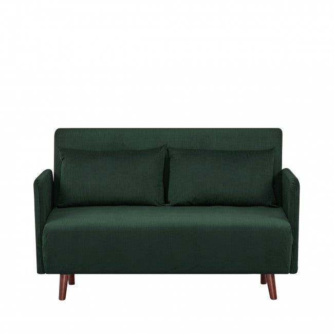 Canapé clic-clac 2 places compact au style scandinave, couleur vert, vue 9