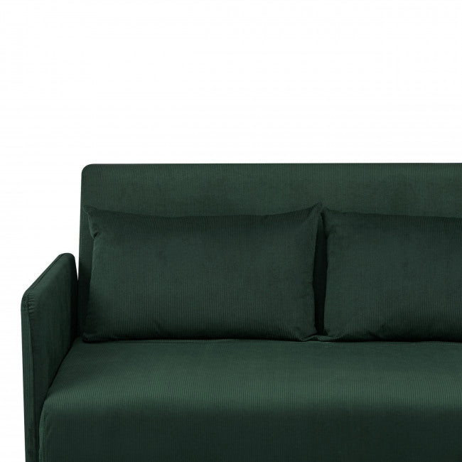 Canapé clic-clac 2 places compact au style scandinave, couleur vert, vue 11