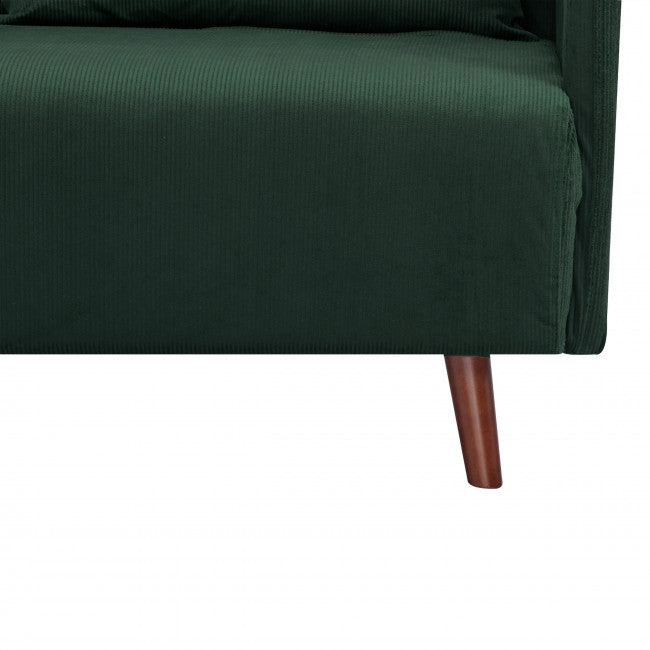 Canapé clic-clac 2 places compact au style scandinave, couleur vert, vue 12