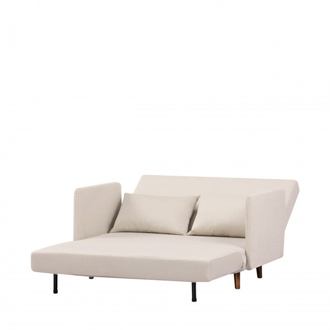 Canapé clic-clac 2 places compact au style scandinave, couleur beige, vue 5