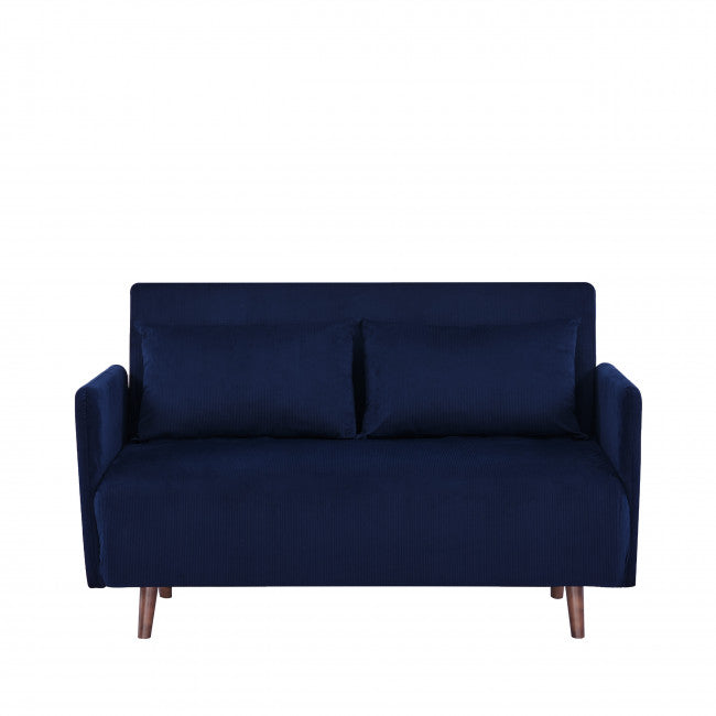 Canapé clic-clac 2 places compact au style scandinave, couleur bleu, vue 17