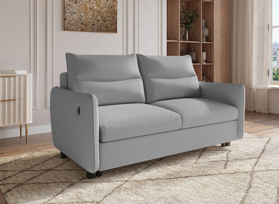 Canapé convertible 3 places en tissu 190 cm, coffre coulissant à matelas intégré