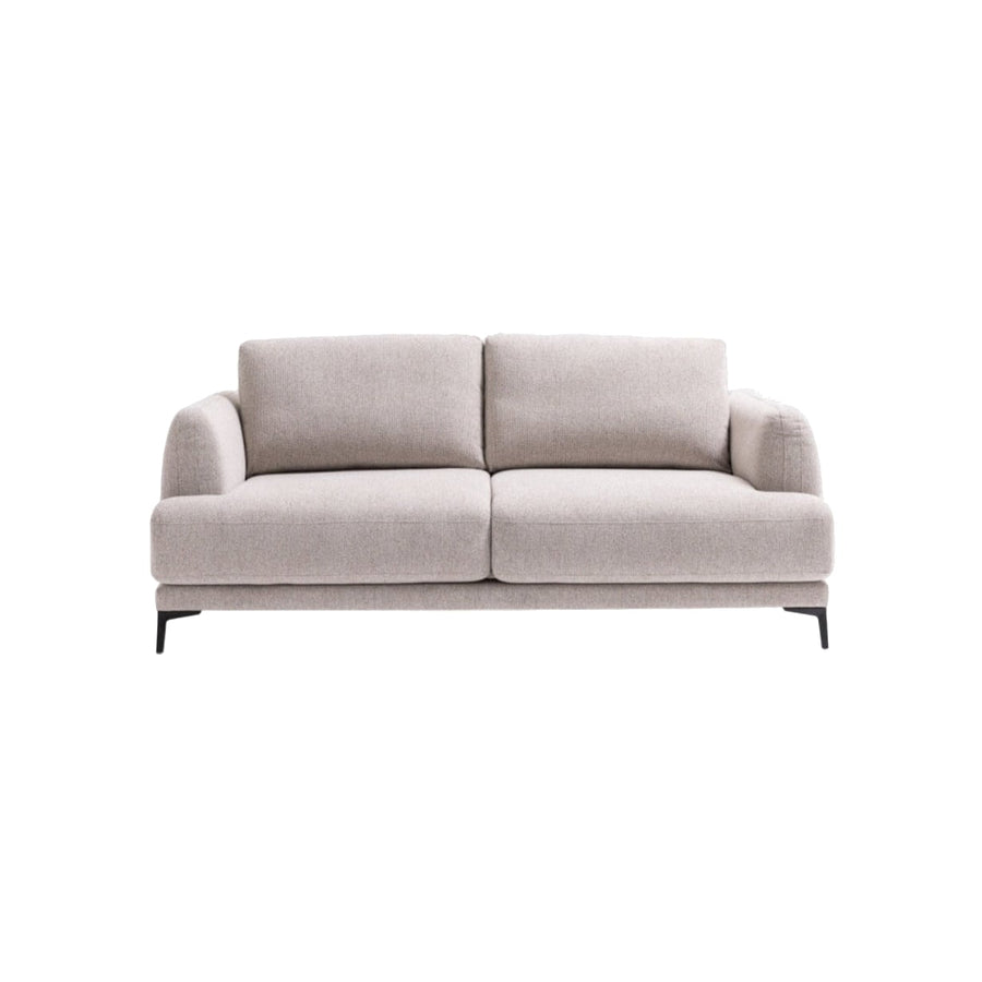Canapé convertible lignes arrondies en tissu polyester 202 cm, pieds métal noir