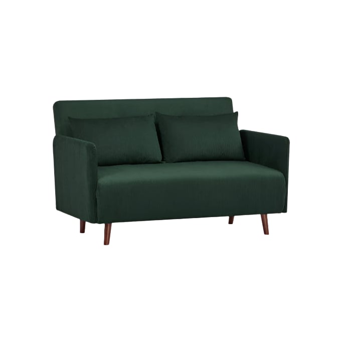 Canapé clic-clac 2 places compact au style scandinave, couleur vert, vue 7