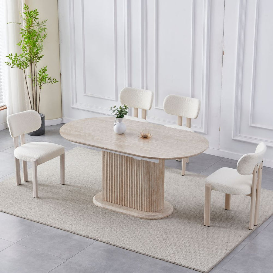 Table à manger rectangulaire extensible à plateau en céramique, vue 2
