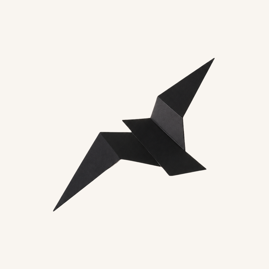 Applique murale LED en forme d'oiseau origami en tôle pliée